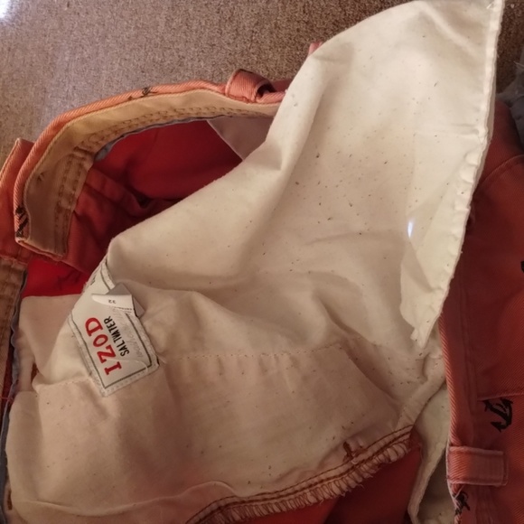 Izod Saltwater mens Sailor short Peach with navy anchors sailor - Picture 14 of 14